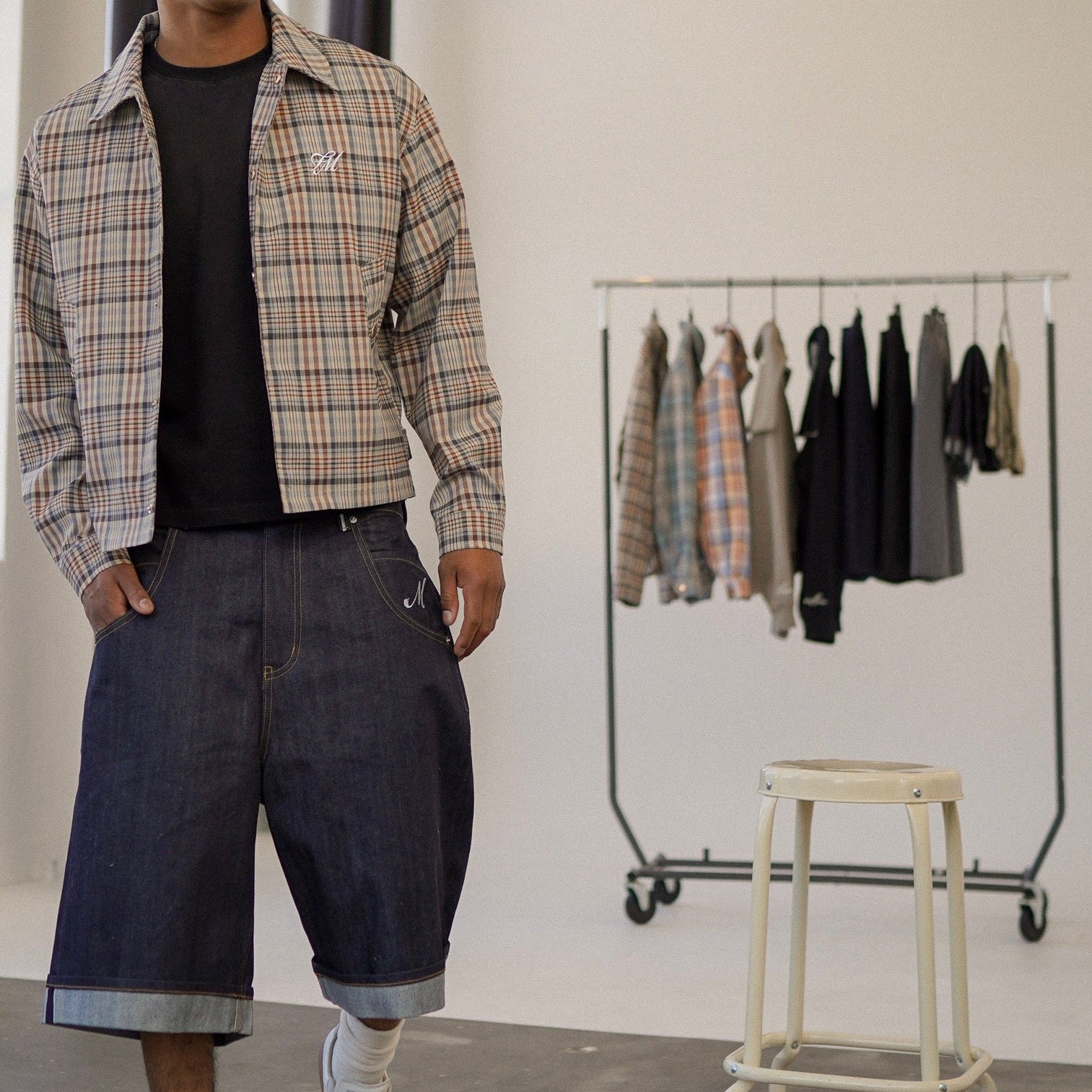 Plaid Overshirt - Cream