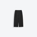 Baggy Striped Trousers - Black