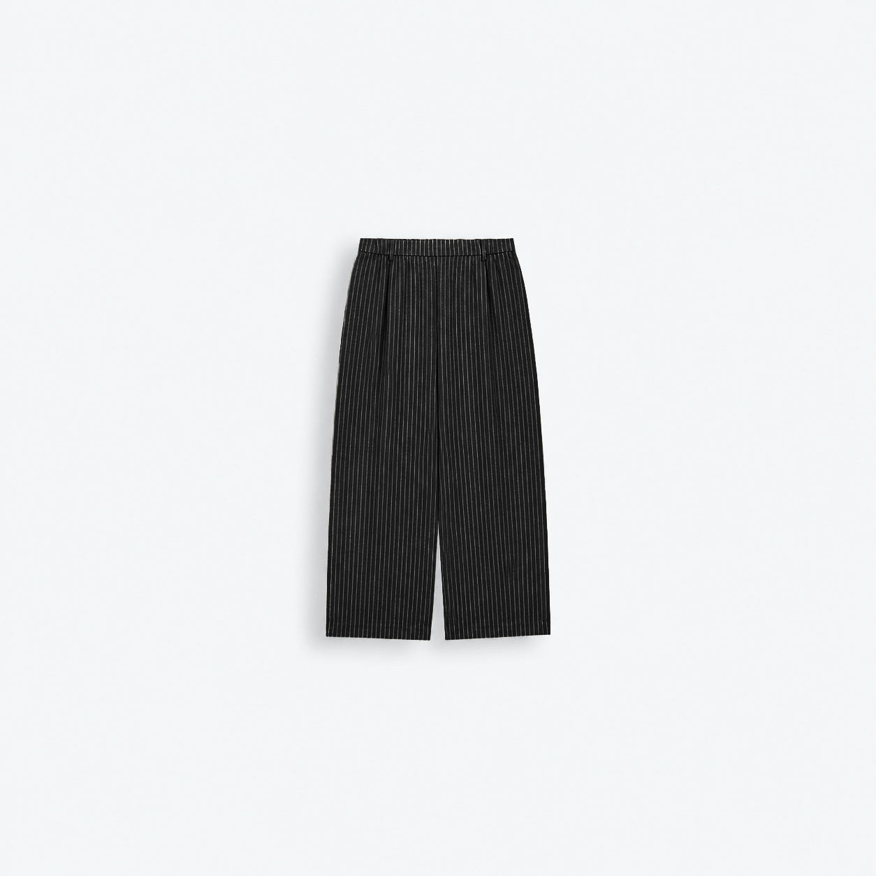 Baggy Striped Trousers - Black