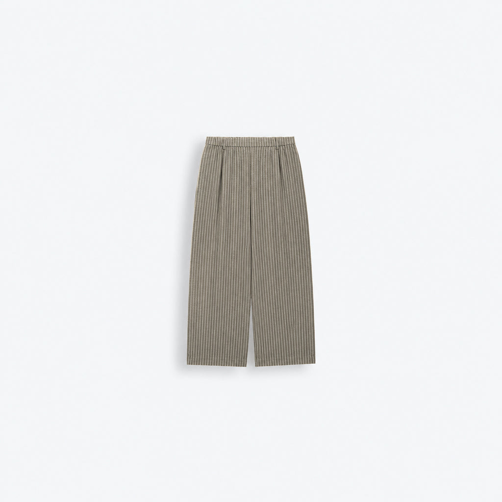 Baggy Striped Trousers - Tan