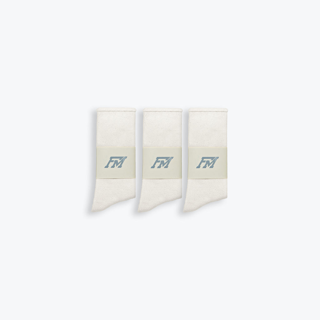 3-Pack Premium FM Socks - White