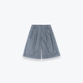 Striped Wool Shorts - Dove Grey