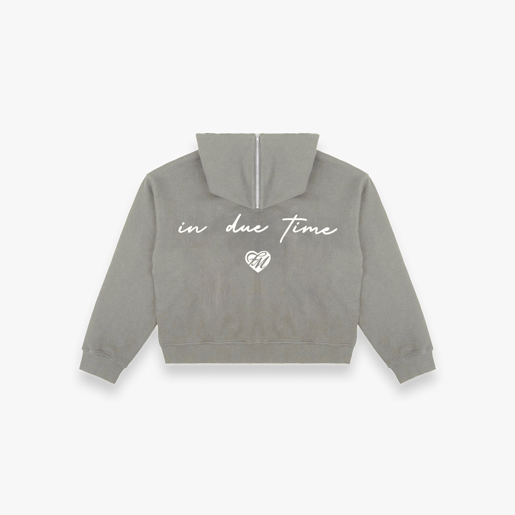 Signature FM Zip Hoodie - Slate Grey