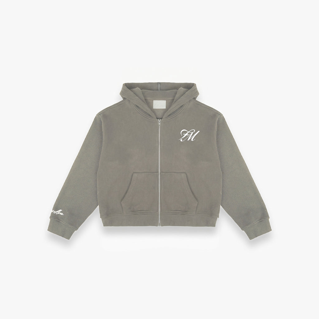 Signature FM Zip Hoodie - Slate Grey