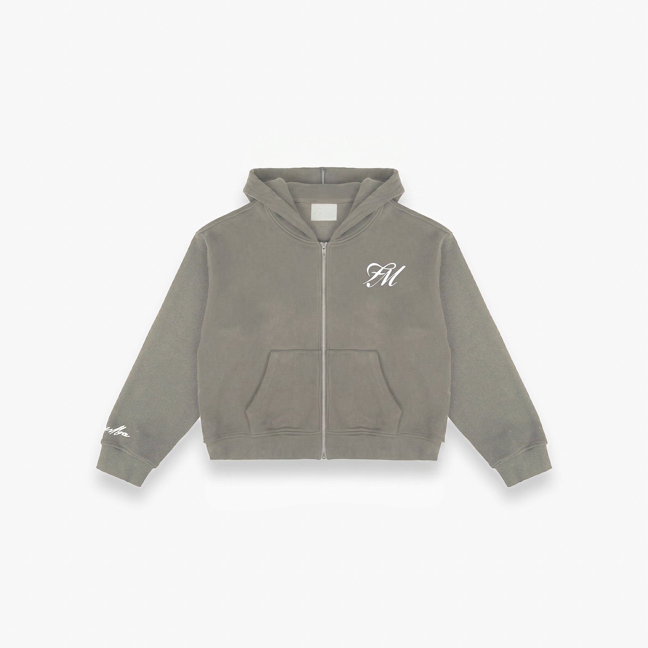 Signature FM Zip Hoodie - Slate Grey